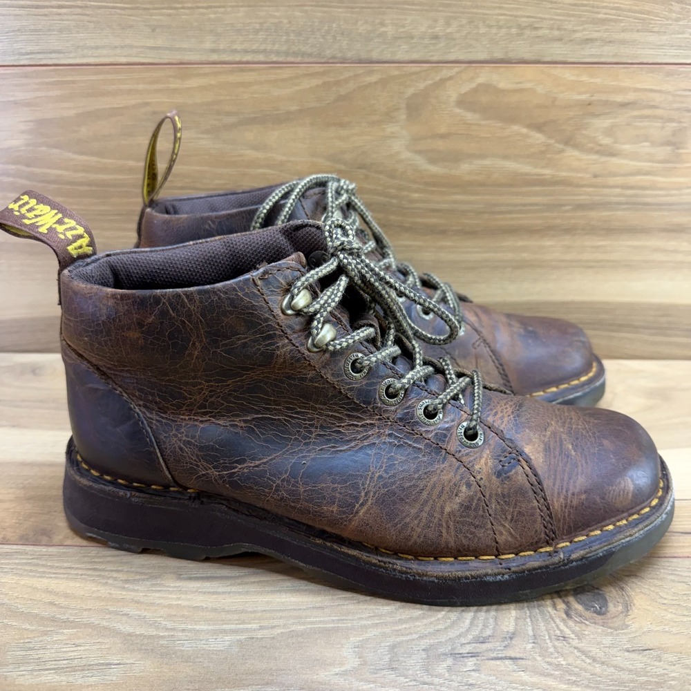 Dr Martens Y2K Crazy Horse Leather Boot Mens 9 Brown Casual Wedge Everyday